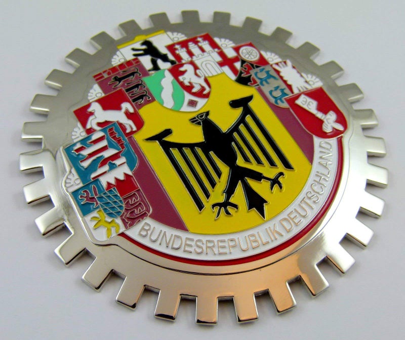 Car Chrome Decals Grille Badge 10 Cities German Germany car Truck Grill Deutschland Chrome Emblem - Image 1
